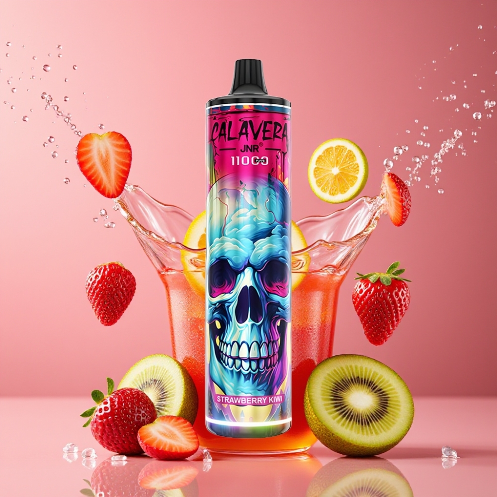 Suomi tukku JNR Calavera 11000 Puffs Disposable Vape Mansikka-Kiivi 21ml 850mAh Type-C