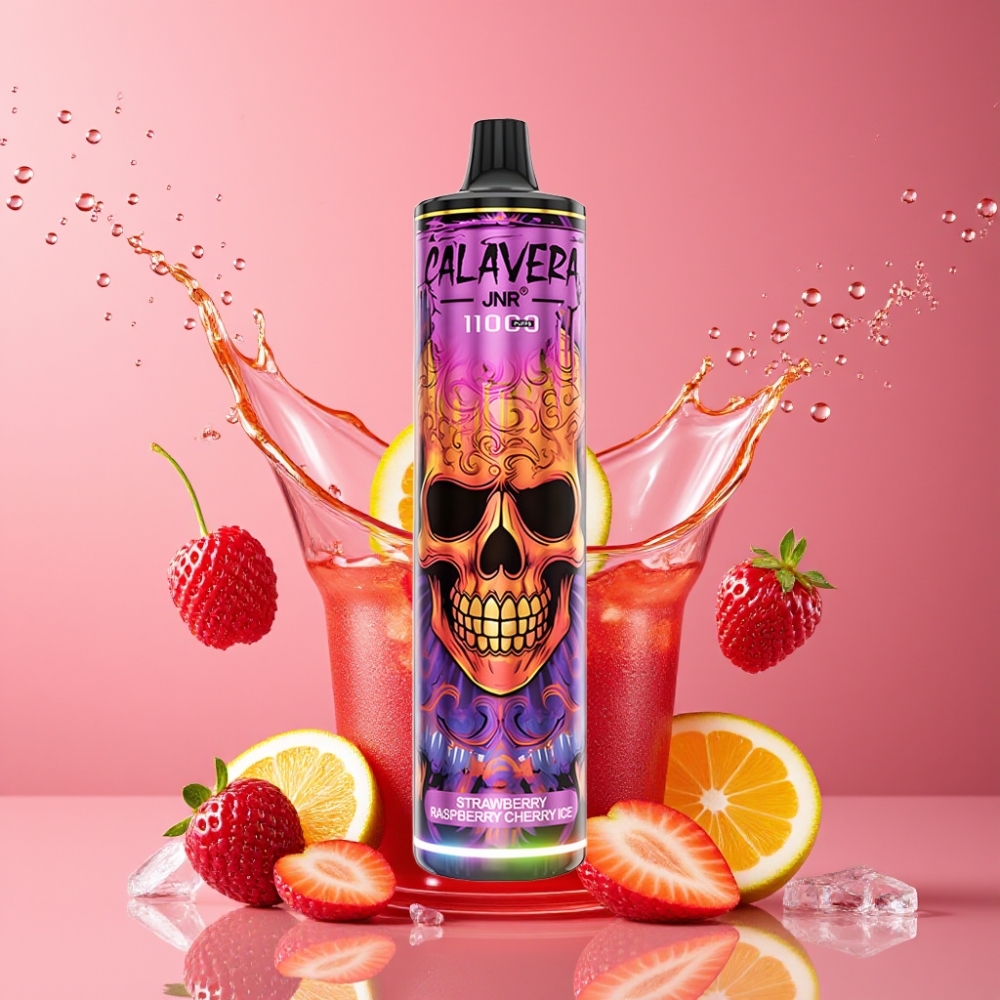 Suomi tukku JNR Calavera 11000 Puffs Disposable Vape Mansikka Vadelma Kirsikka Ice – Type-C, 850mAh, 21ml