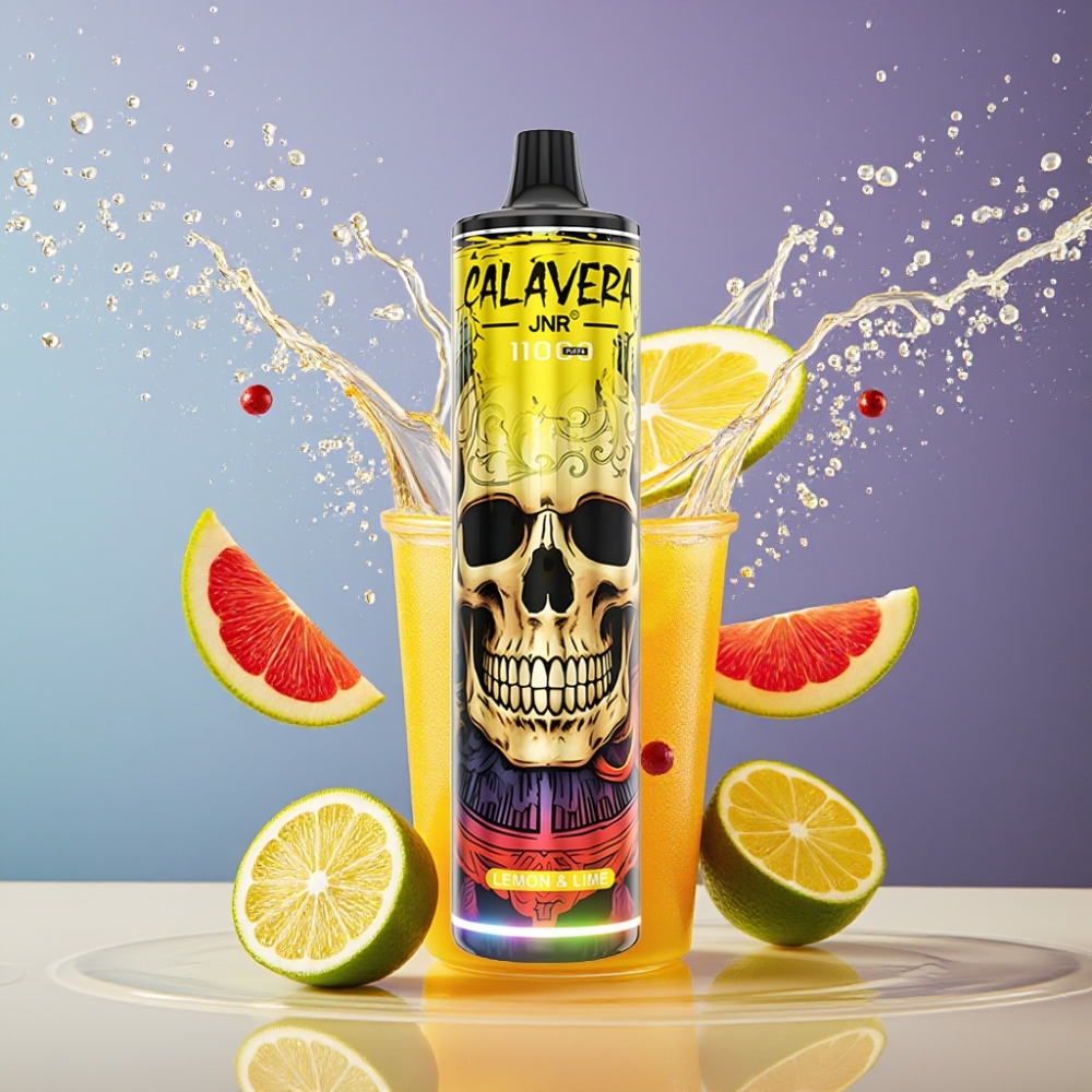 Suomi tukku JNR Calavera 11000 Puffs Disposable Vape Sitruuna & Lime, Type-C, 850mAh, 21ml, 1.0ohm Mesh Coil