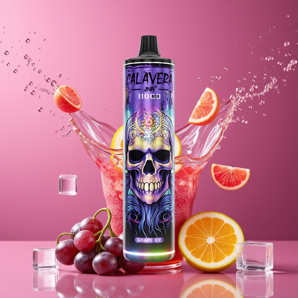 Suomi tukku JNR Calavera 11000 Puffs Disposable Vape Viinijää 850mAh 21ml Type-C