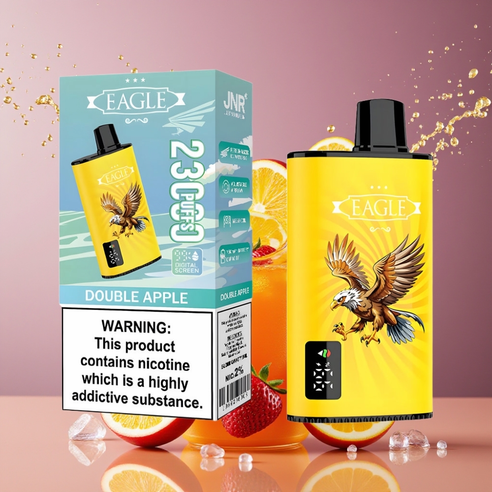 Suomi tukku JNR EAGLE Smart 23000 Puffs Disposable Vape Double Apple (1.0ohm Mesh Coil, Adjustable Airflow, 750mAh Battery, Type-C Charging)