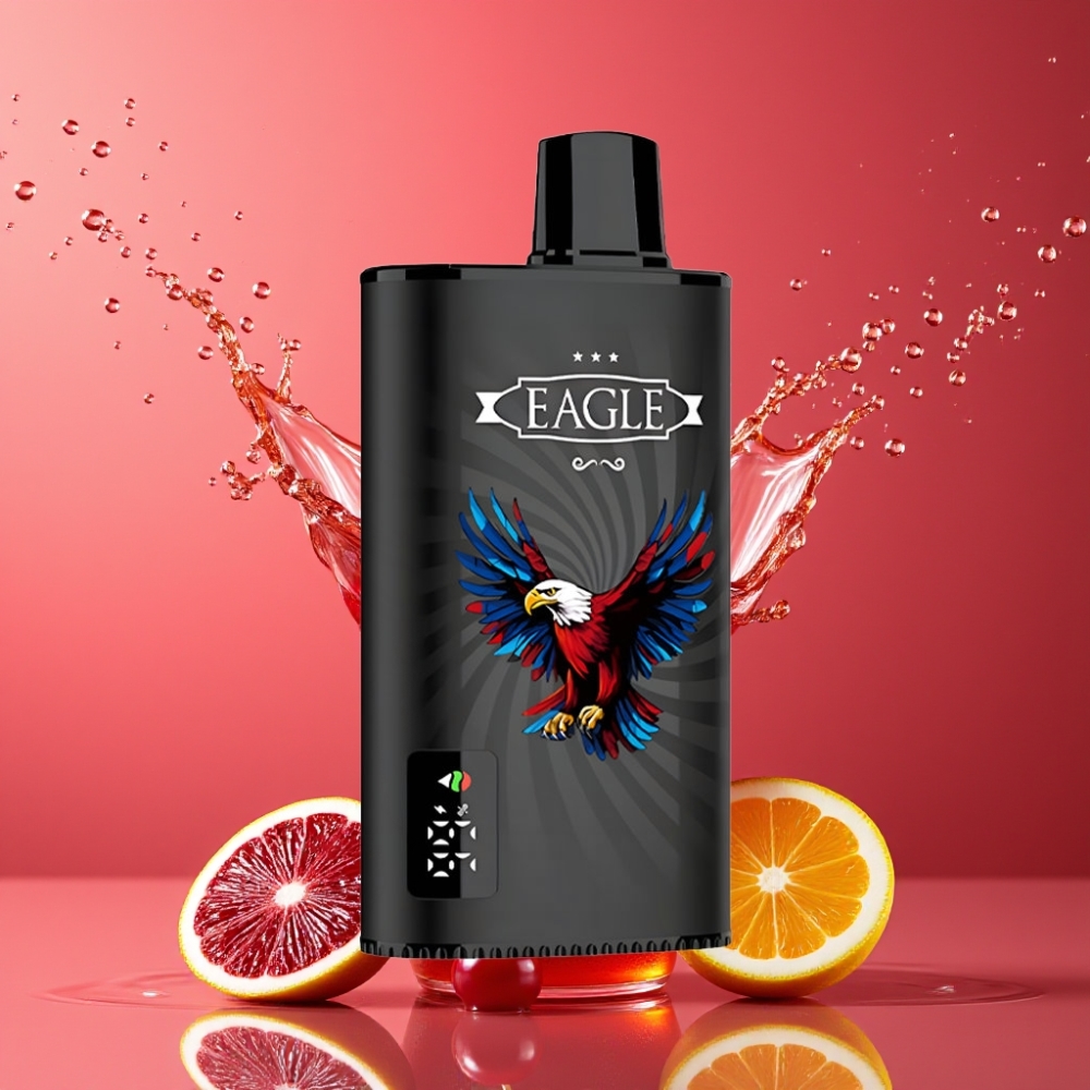 Suomi tukku JNR EAGLE Smart 23000 Puffs Disposable Vape Kirsikkakola – Digitaalinäyttö, 1.0ohm Mesh Coil, Säädettävä Ilmanvirtaus