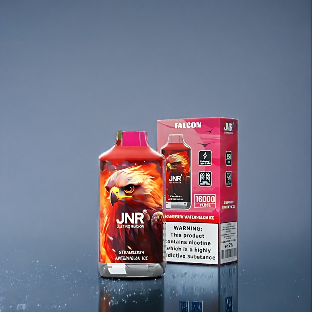 Suomi tukku JNR Falcon 16000 Puffs 850mAh 22ml Mansikka-Arbuusi-Jää Dual Mesh Coil