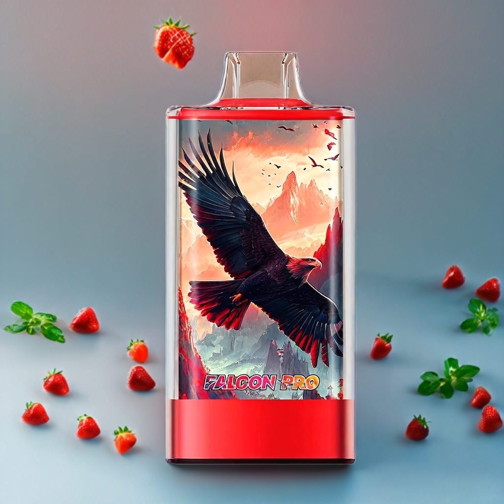 Suomi tukku JNR Falcon Pro 28000 28000 Puffs Mansikkajää 30ml E-liquid Smart Screen Dual Mesh Coil 950mAh Type-C