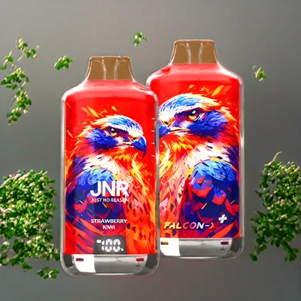 Suomi tukku JNR Falcon X⁺ 28000 Puffia Mansikka-Kiivi, Top Refill Design, 950mAh Akku, Type-C Lataus, 2 10ml E-nestettä