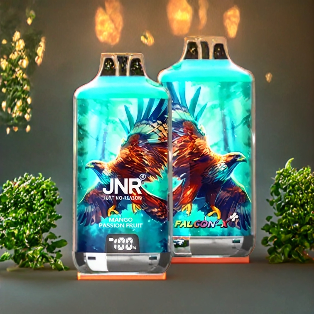 Suomi tukku JNR Falcon X⁺ 28000 Puffs Mango-Passionfruit 950mAh Type-C Top Refill Visible E-Liquid 2 10ml