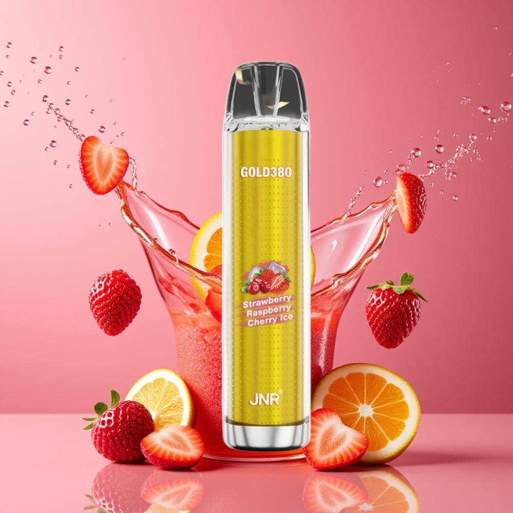 Suomi tukku JNR Glod380 6000 Puffs Disposable Vape Mansikka-Vadelma 1500mAh 13ml 0%/2%/5% Nikotiinia