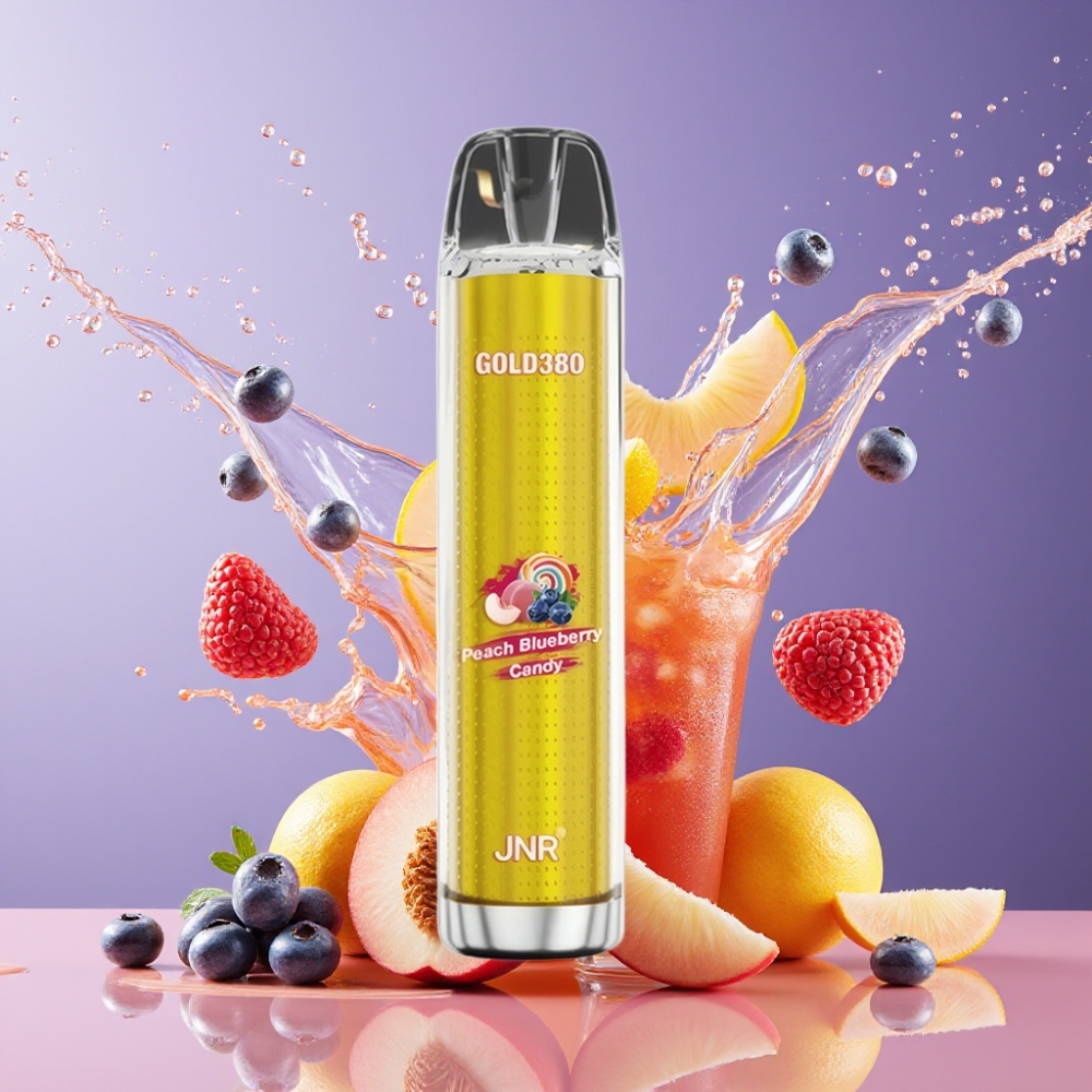 Suomi tukku JNR Glod380 6000 Puffs Disposable Vape Persikka Mustikka 1500mAh 13ml
