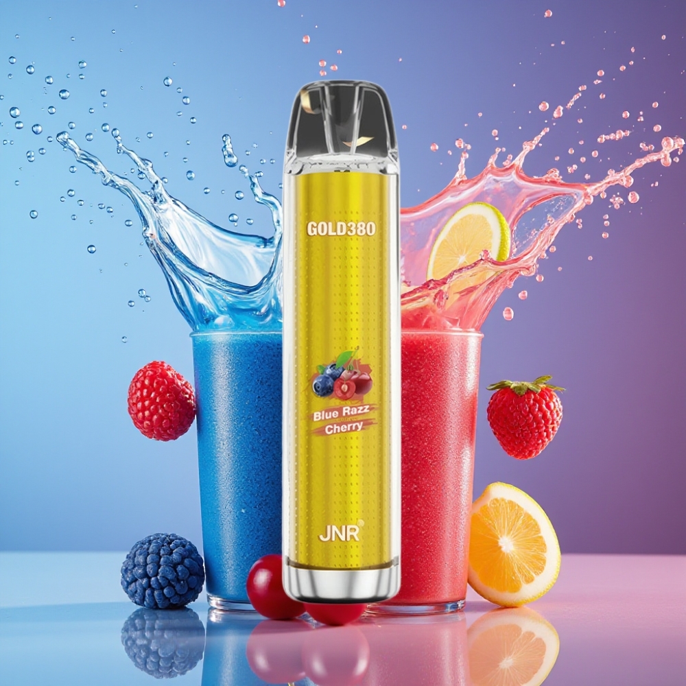 Suomi tukku JNR Glod380 6000 Puffs Disposable Vape Sininen Vadelma-Kirsikka 1500mAh 13ml 0%/2%/5% Nikotiinia