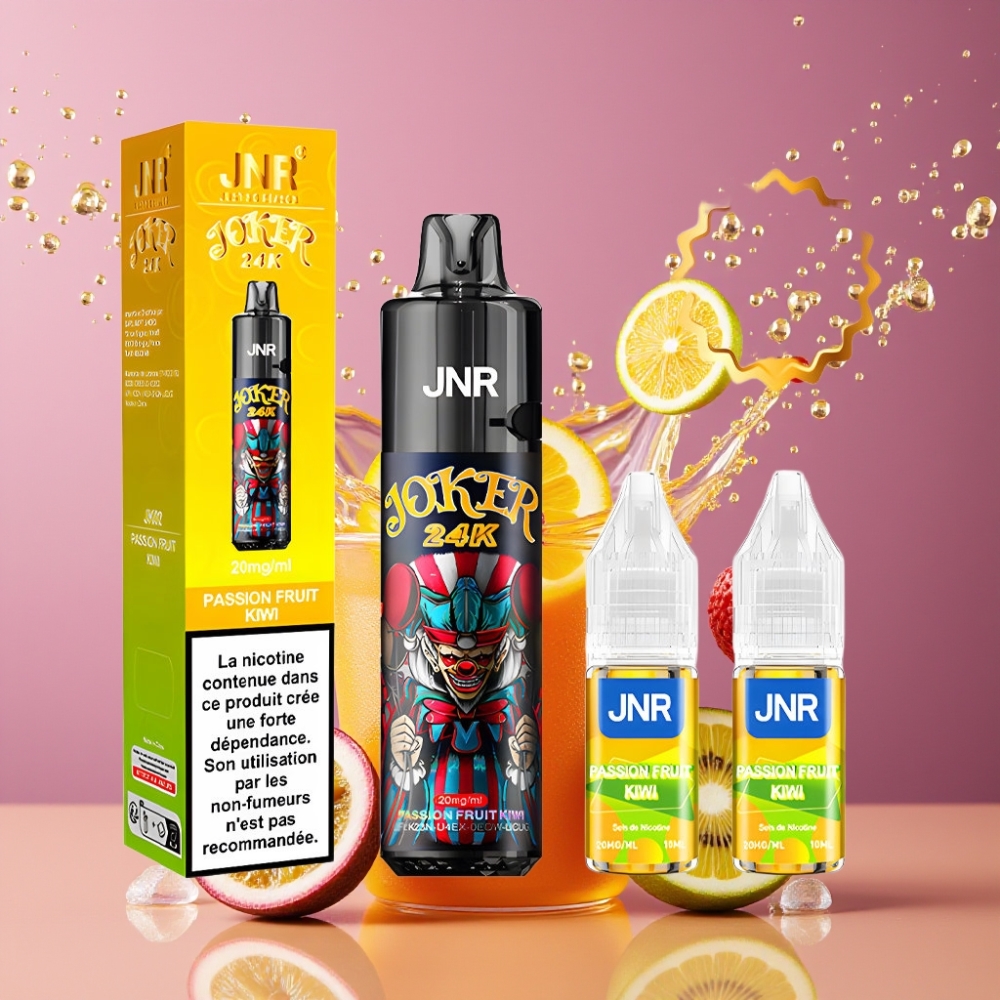 Suomi tukku JNR Joker 24K Puffs Disposable Vape Passiohedelmä Kiivi 2+10ml Refillable Pod 800mAh Type-C Charging 24000 Puffs
