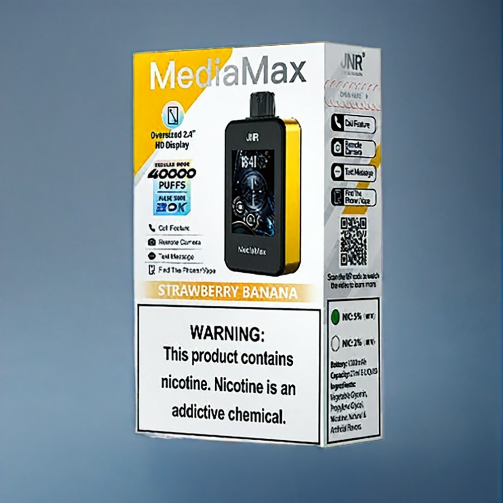 Suomi tukku JNR MediaMax 40000 Puffs 1000mAh 21mL Mansikka-Banaani