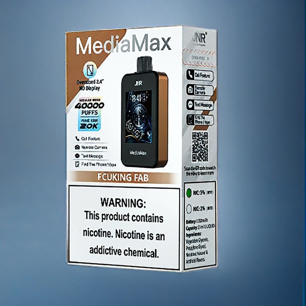 Suomi tukku JNR MediaMax 40000 Puffs 21mL 5% Dual Mesh Coil Type-C Quick Charge 2.4