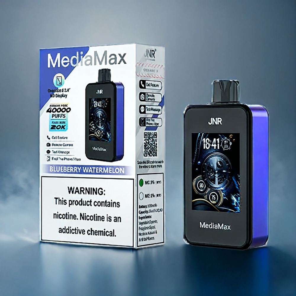 Suomi tukku JNR MediaMax 40000 Puffs 21mL 5% Dual Mesh Coil Type-C Sininen vesimeloni