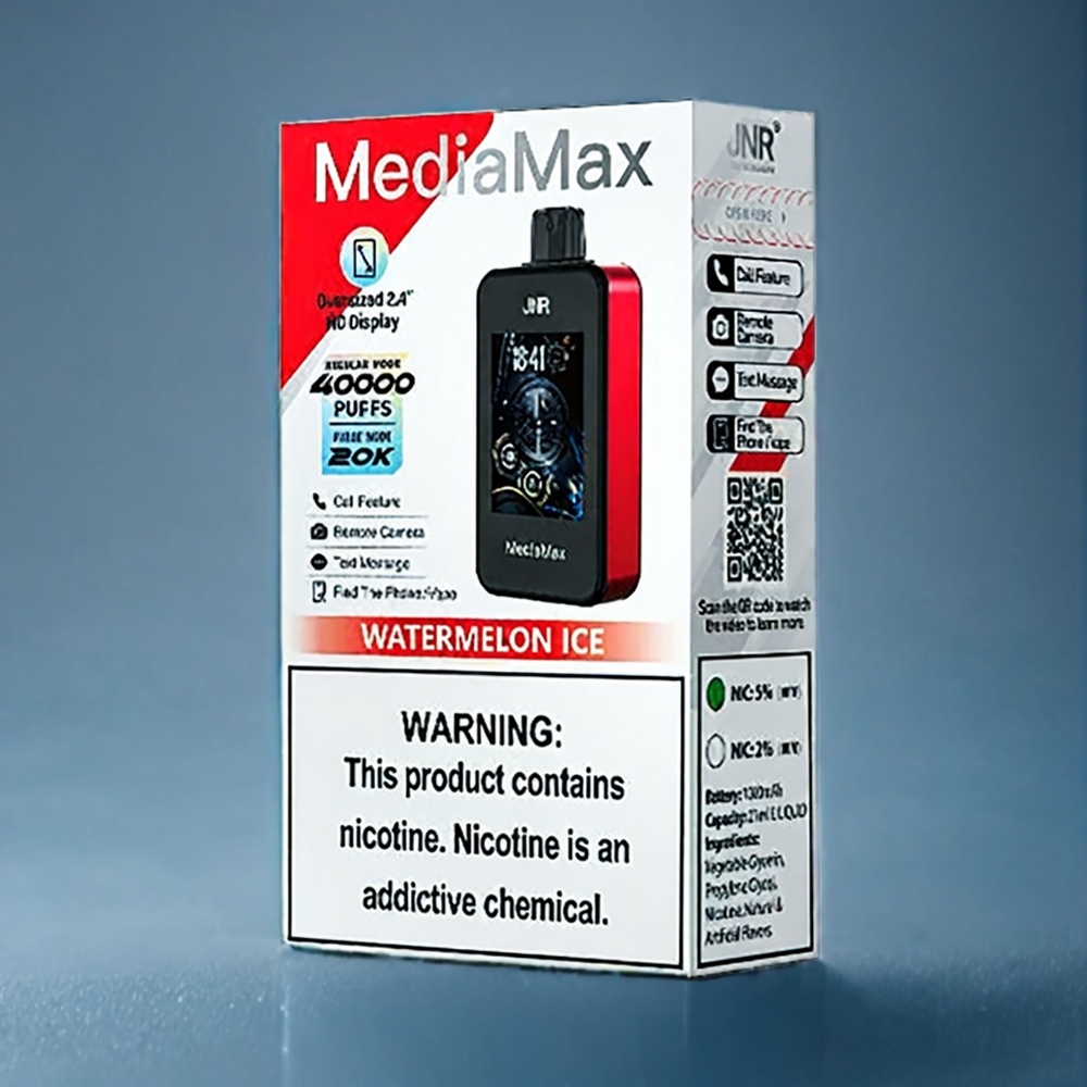 Suomi tukku JNR MediaMax 40000 Puffs Vape 21mL 1000mAh Vesimeloni-Jää