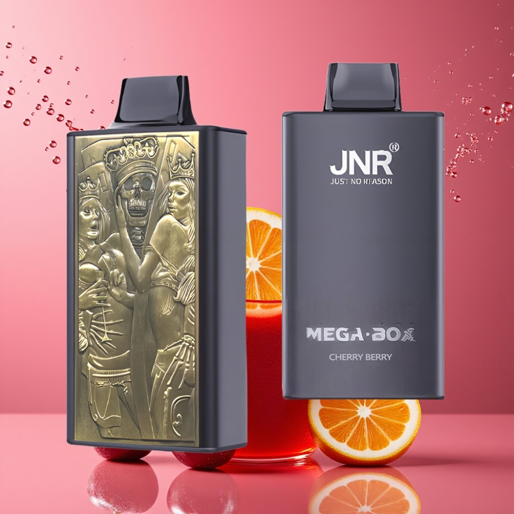 Suomi tukku JNR Mega Box 25000 Puffs Disposable Vape Kirsikka-Marja 30ml/850mAh Dual Mesh Coil Type-C