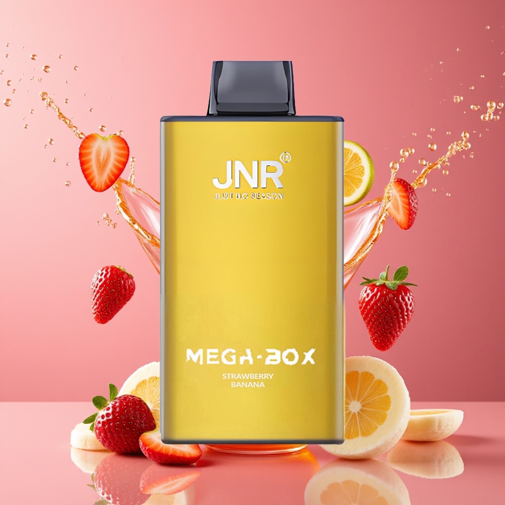 Suomi tukku JNR Mega Box 25000 Puffs Disposable Vape Mansikka-Banaani 30ml 850mAh Type-C