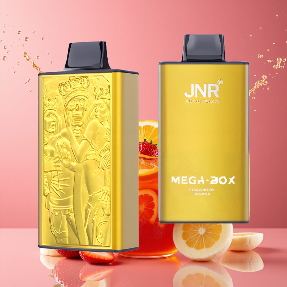 Suomi tukku JNR Mega Box 25000 Puffs Disposable Vape Mansikka-Banaani 30ml 850mAh Type-C