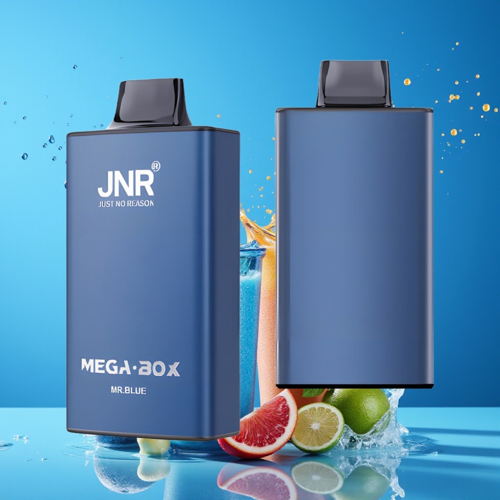 Suomi tukku JNR Mega Box 25000 Puffs Disposable Vape Mr Blue – 30ml E-liquid, 850mAh Battery, Dual Mesh Coil, Type-C Charge