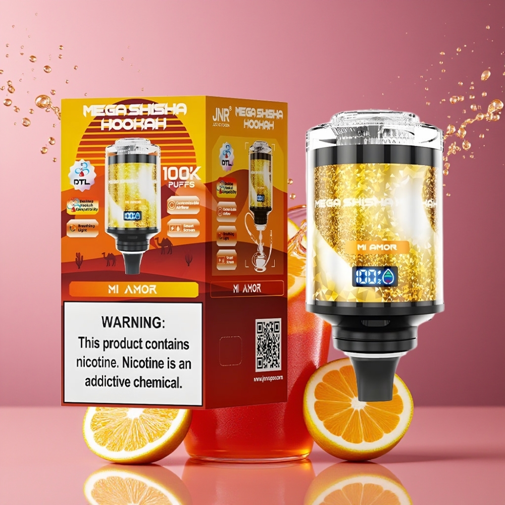 Suomi tukku JNR Mega Shisha Hookah 100K 60ml 2200mAh Type-C Desktop Compatibility