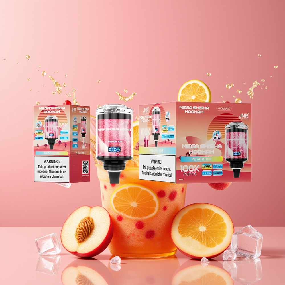 Suomi tukku JNR Mega Shisha Hookah 100K 60ml 2200mAh Type-C Peach Ice Desktop Compatibility