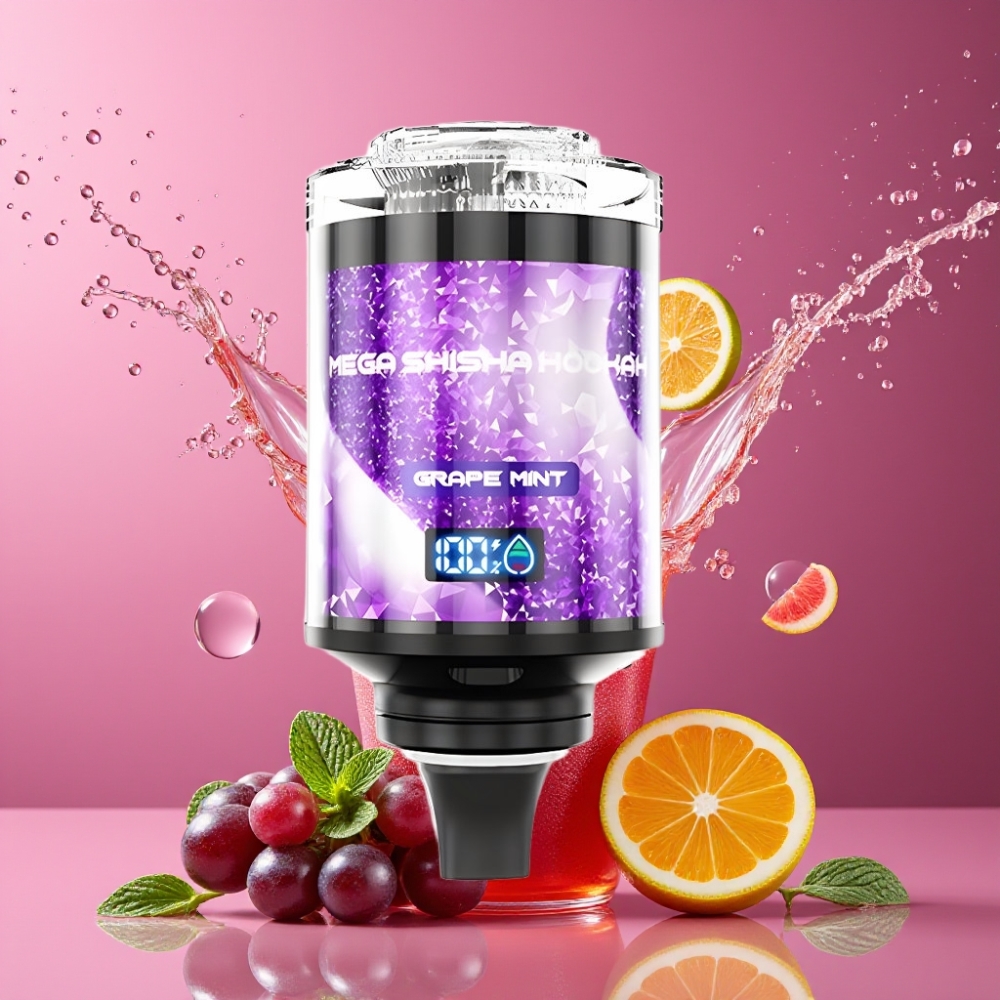 Suomi tukku JNR Mega Shisha Hookah 100K Desktop Compatibility 60ml 2200mAh Type-C Viinirypäle & Mint