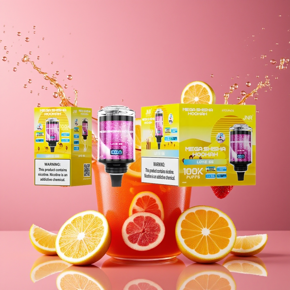 Suomi tukku JNR Mega Shisha Hookah 100K Puffs 60ml e-Liquid 2200mAh Type-C Desktop Compatibility