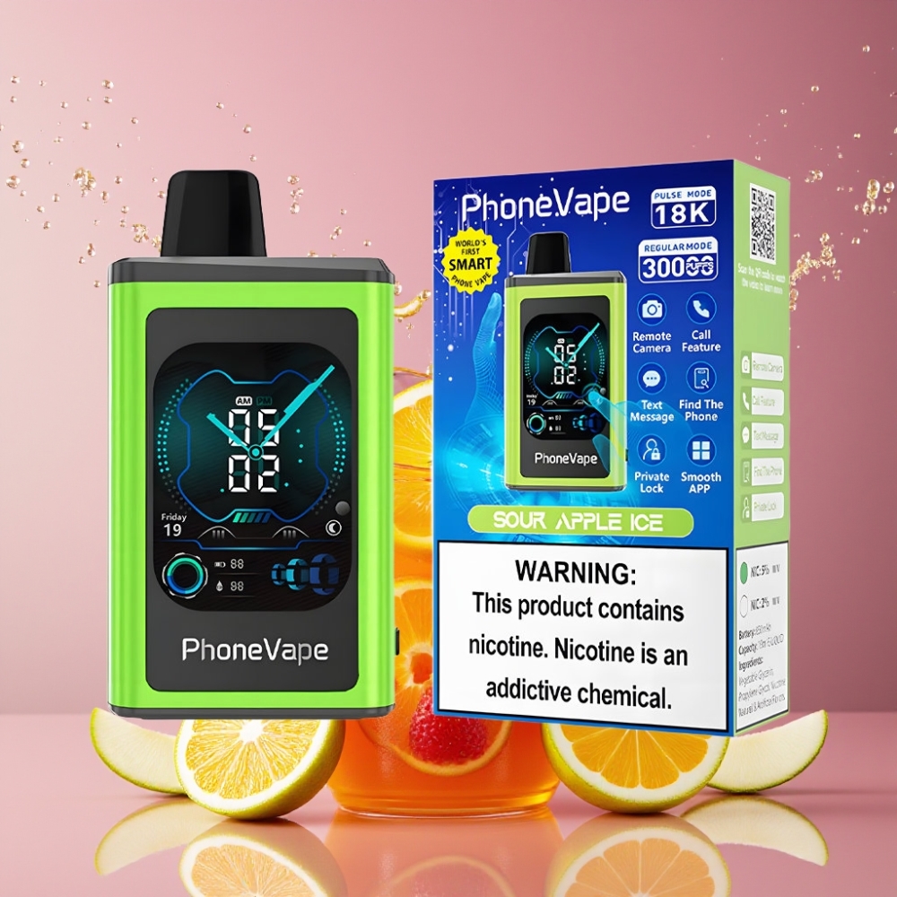 Suomi tukku JNR PhoneVape 30000 puffs Disposable Vape – 850mAh Type-C Rechargeable, App Controlled, Call & Text, Remote Camera, Full Display Screen, 2%/5% Nikotiini