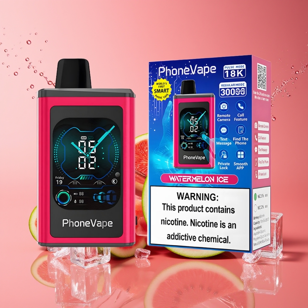 Suomi tukku JNR PhoneVape 30000 puffs Disposable Vape App Controlled Turbo Mode Full Display Screen Vesimeloni Jää (Watermelon Ice)