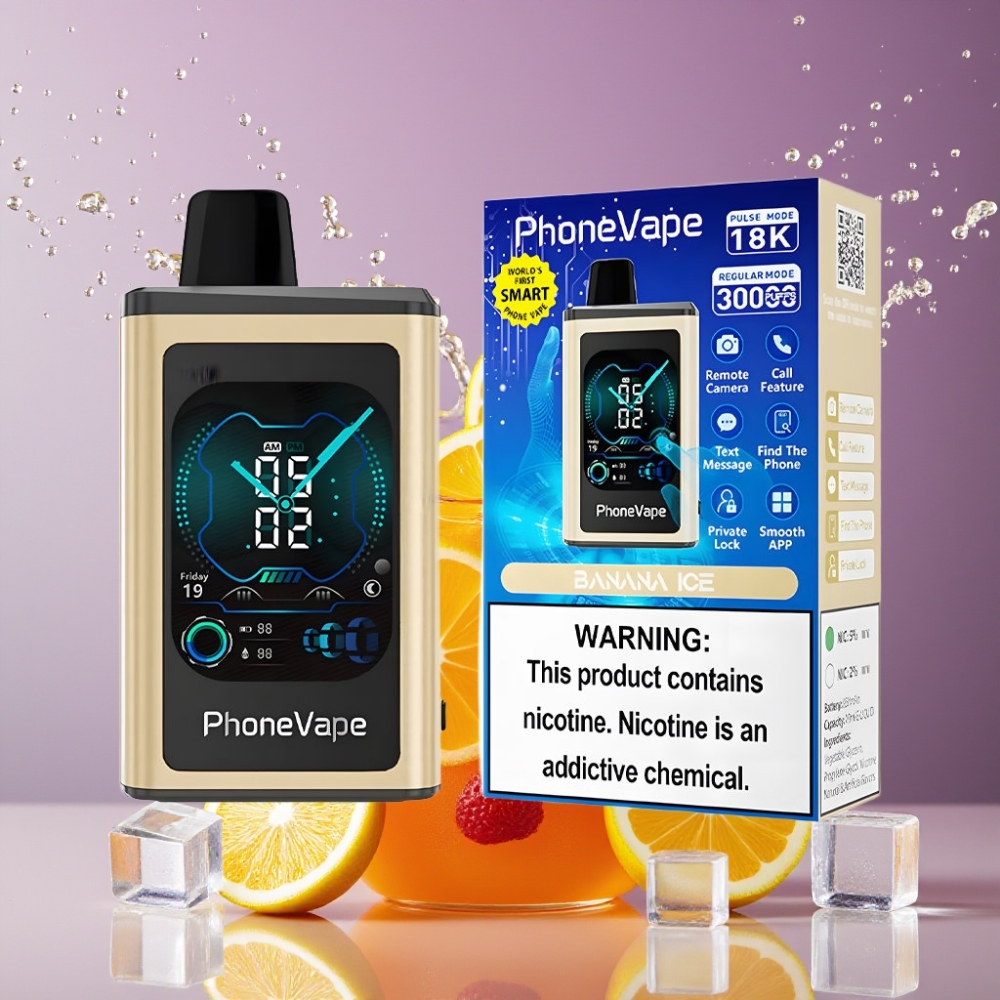 Suomi tukku JNR PhoneVape 30000 puffs Disposable Vape Banaani-Jää 850mAh Type-C, App Controlled, Full Display Screen