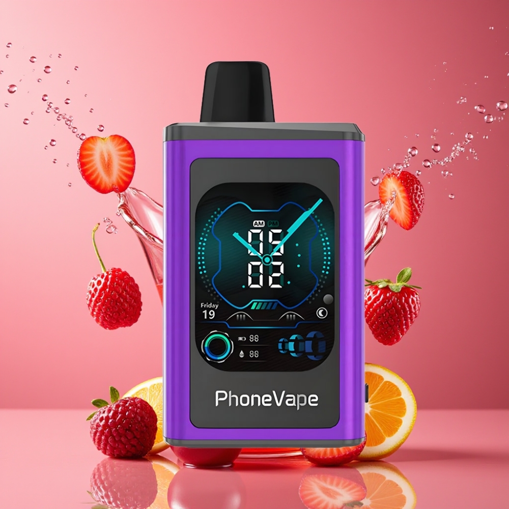 Suomi tukku JNR PhoneVape 30000 puffs Disposable Vape Kirsikka Mansikka Vadelma 850mAh Type-C Ladataan Turbo Mode App Controlled Full Display Screen