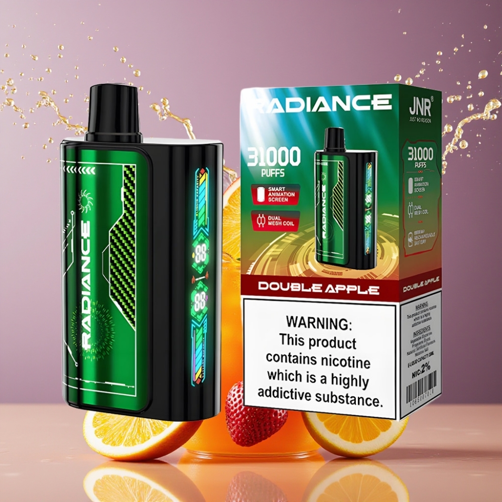 Suomi tukku JNR Radiance 31000 Puffs Disposable Vape Double Apple – 28ml E-liquid, 950mAh Battery, Dual Mesh Coil