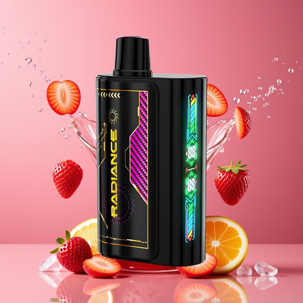 Suomi tukku JNR Radiance 31000 Puffs Disposable Vape Mansikka-Jää 28ml 950mAh Type-C 2% Nikotiinia