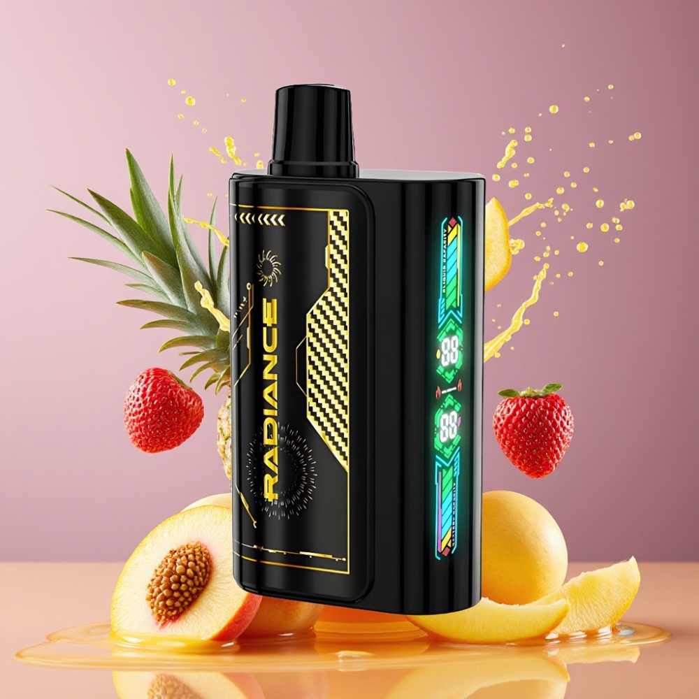 Suomi tukku JNR Radiance 31000 Puffs Disposable Vape Persikka Mango Ananas – 28ml, 950 mAh, Type-C