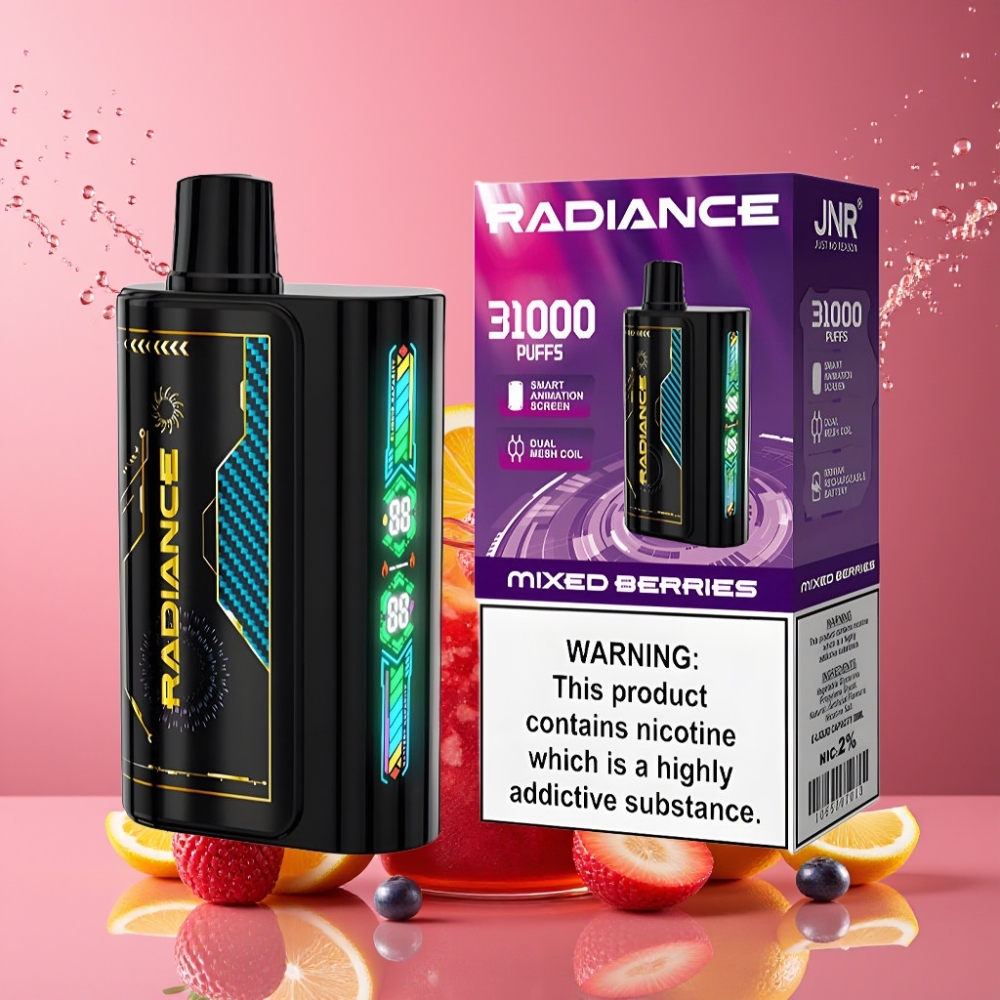 Suomi tukku JNR Radiance 31000 Puffs Disposable Vape Sekamarjat 28ml E-liquid 950 mAh Akku