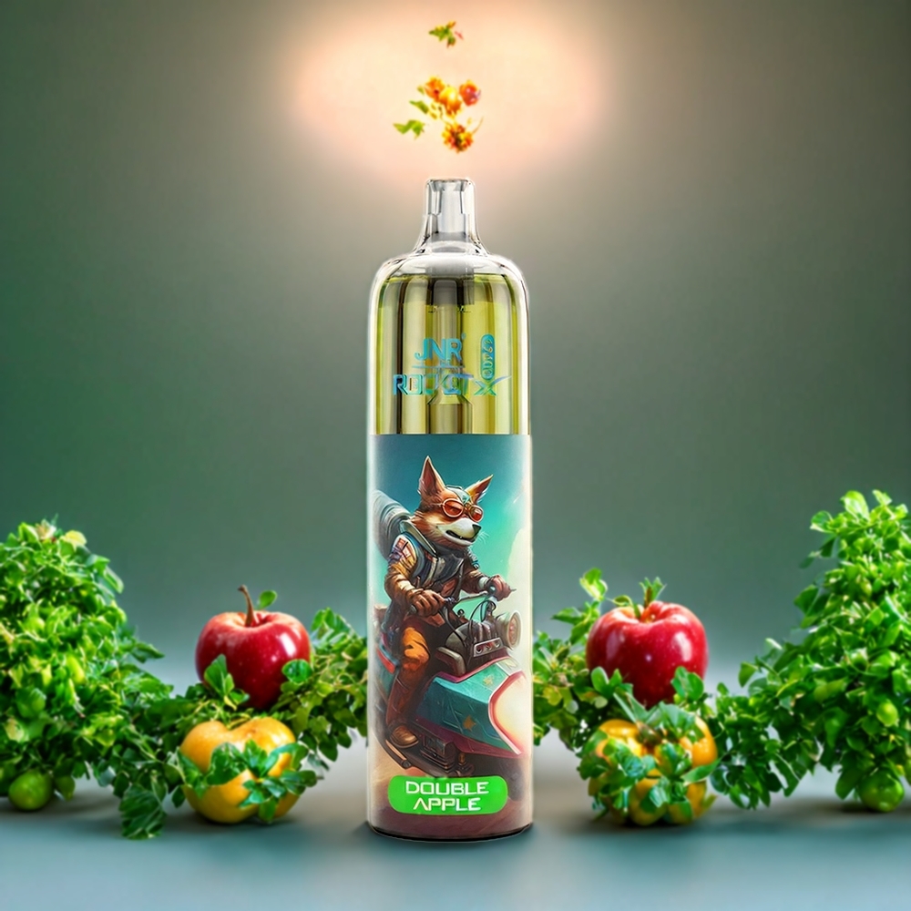 Suomi tukku JNR Rocket X 12400 Puffs Double Apple – Pieni & Kompakti, 850mAh Akku, 22ml Nestemäki, Säädettävä Ilmanvirtaus, RGB-valot, Type-C Lataus