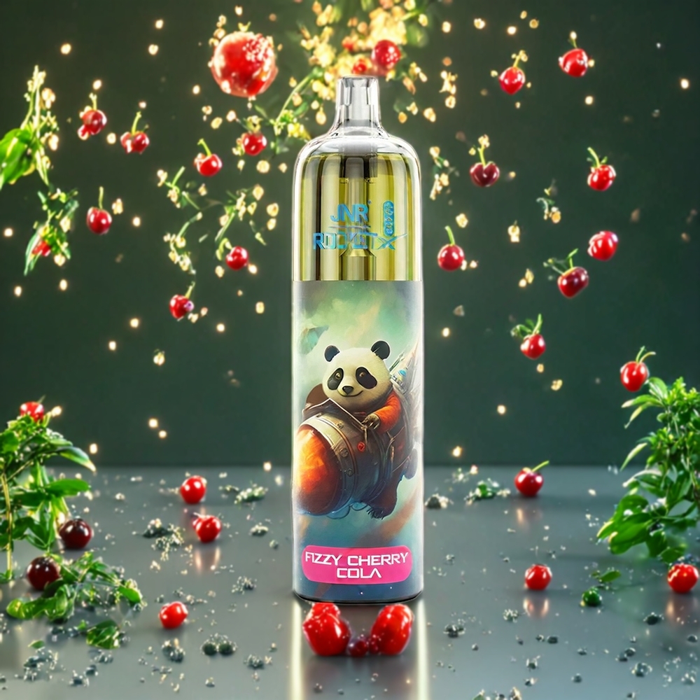 Suomi tukku JNR Rocket X 12400 Puffs Fizzy Cherry Cola – 22ml E-liquid, 850mAh Battery, Type-C Quick Charge, Adjustable Airflow