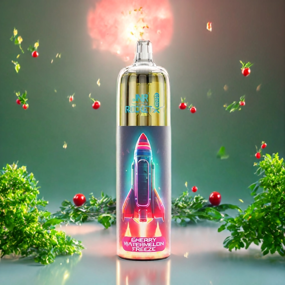 Suomi tukku JNR Rocket X 12400 Puffs Kirsikka-Arbuusi-Jäätynyt, Pieni ja Kompakti, 850mAh Akku, 22ml Nestemäki, 1.2 Ohm Mesh Käämi, Type-C Pikalataus