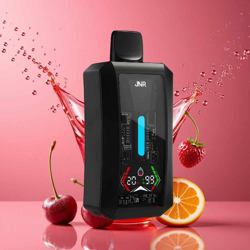 Suomi tukku JNR Tank Pro 33000 Puffs Disposable Vape Cherry Berry (28ml e-Liquid, 850mAh Battery, Type-C Charging)