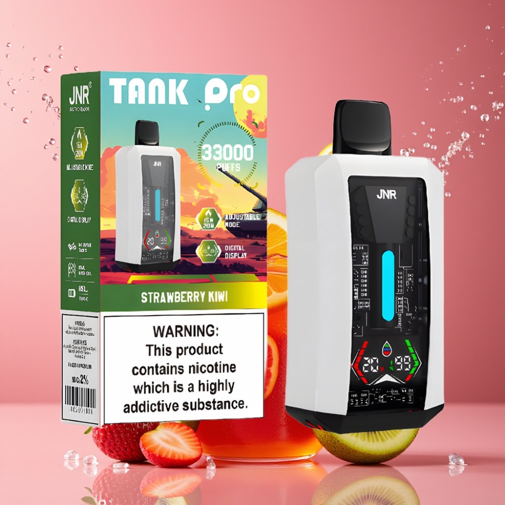 Suomi tukku JNR Tank Pro 33000 Puffs Disposable Vape Mansikka-Kiivi 28ml 850mAh Type-C