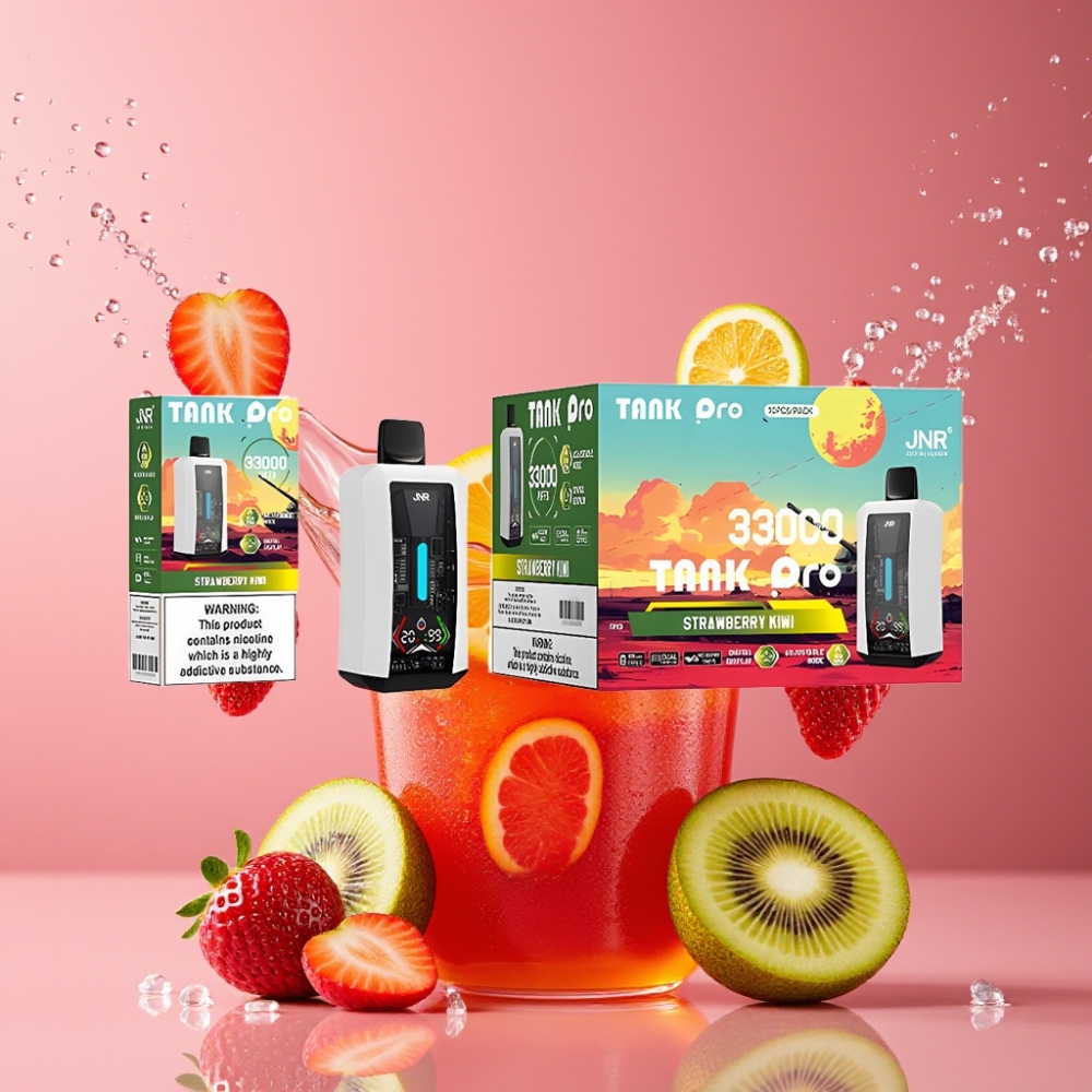 Suomi tukku JNR Tank Pro 33000 Puffs Disposable Vape Mansikka-Kiivi 28ml 850mAh Type-C