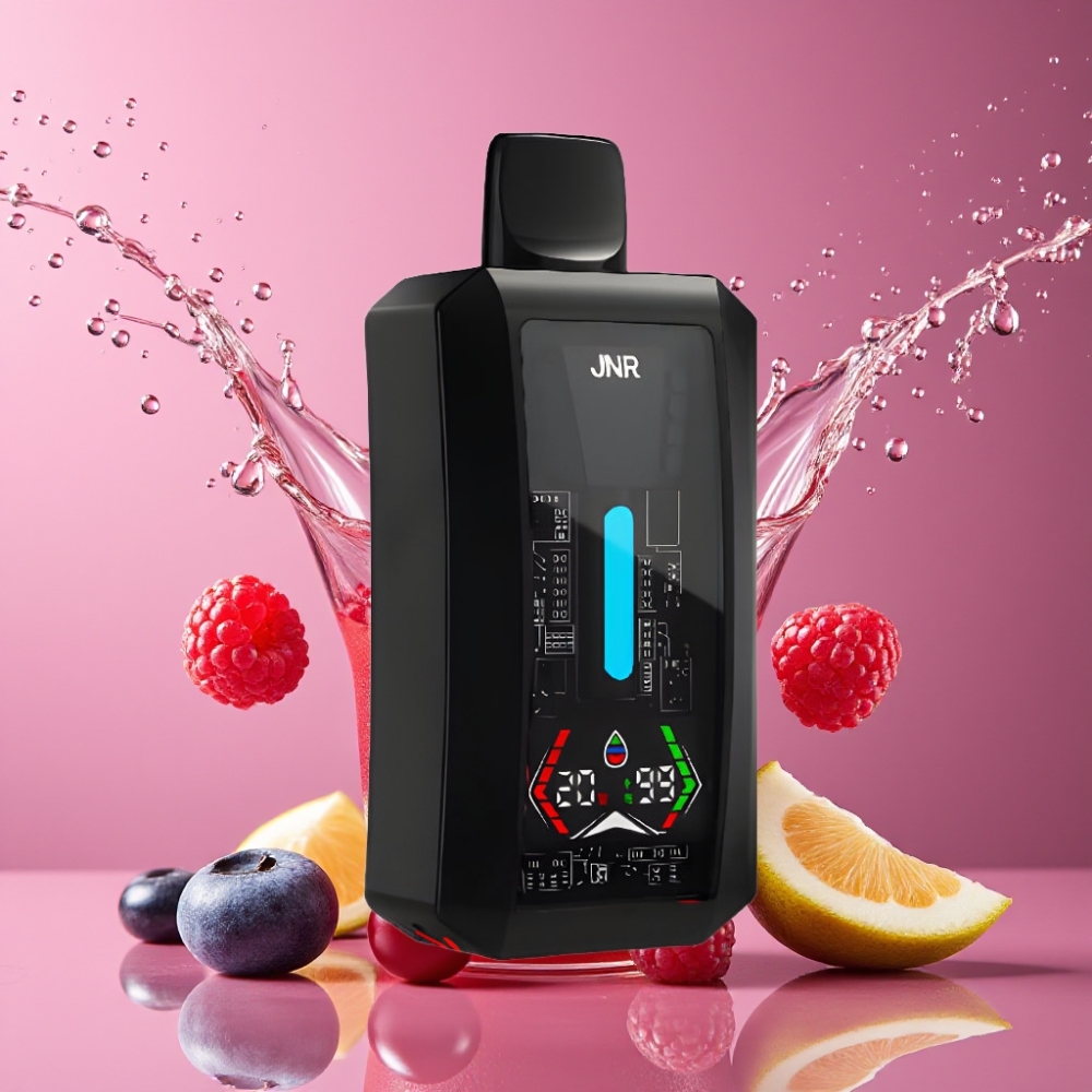Suomi tukku JNR Tank Pro 33000 Puffs Disposable Vape Mustikka Vadelma Kirsikka – 28ml e-Liquid, 850mAh Type-C, 2% Nikotiinia