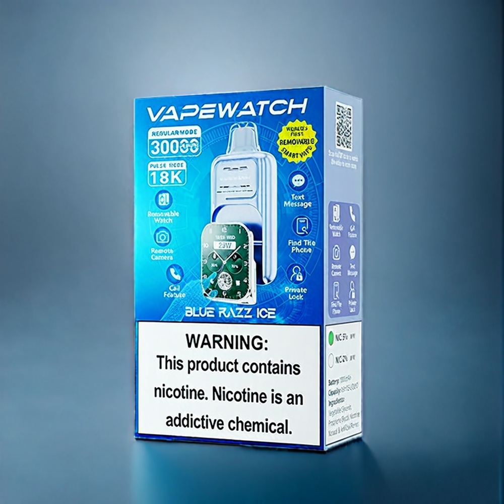 Suomi tukku JNR Vape Watch 30000 Puffs 1000mAh Type-C Sininen Vadelma Jää