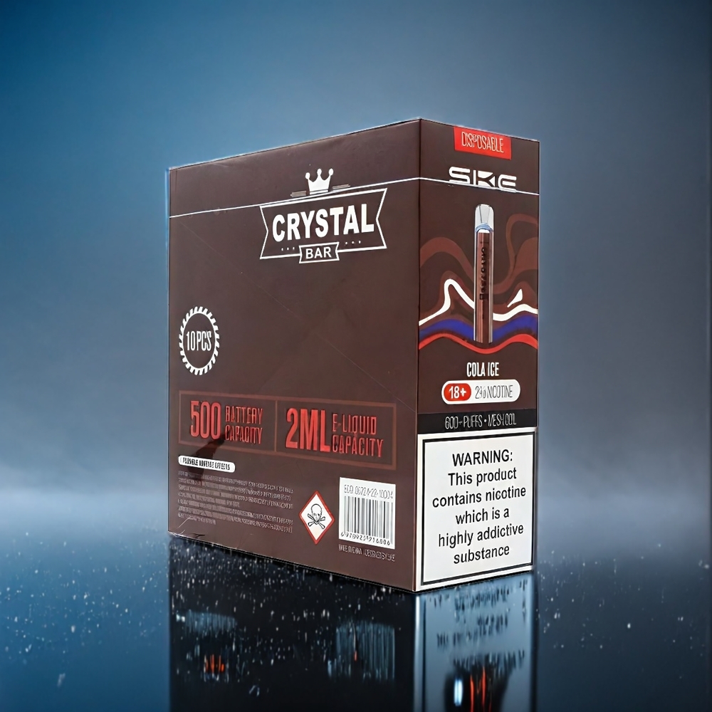 Suomi tukku SKE Crystal BAR 600 0% / 2% Nikotiini 500mAh Akku 600 Tupahdetta Cola Ice
