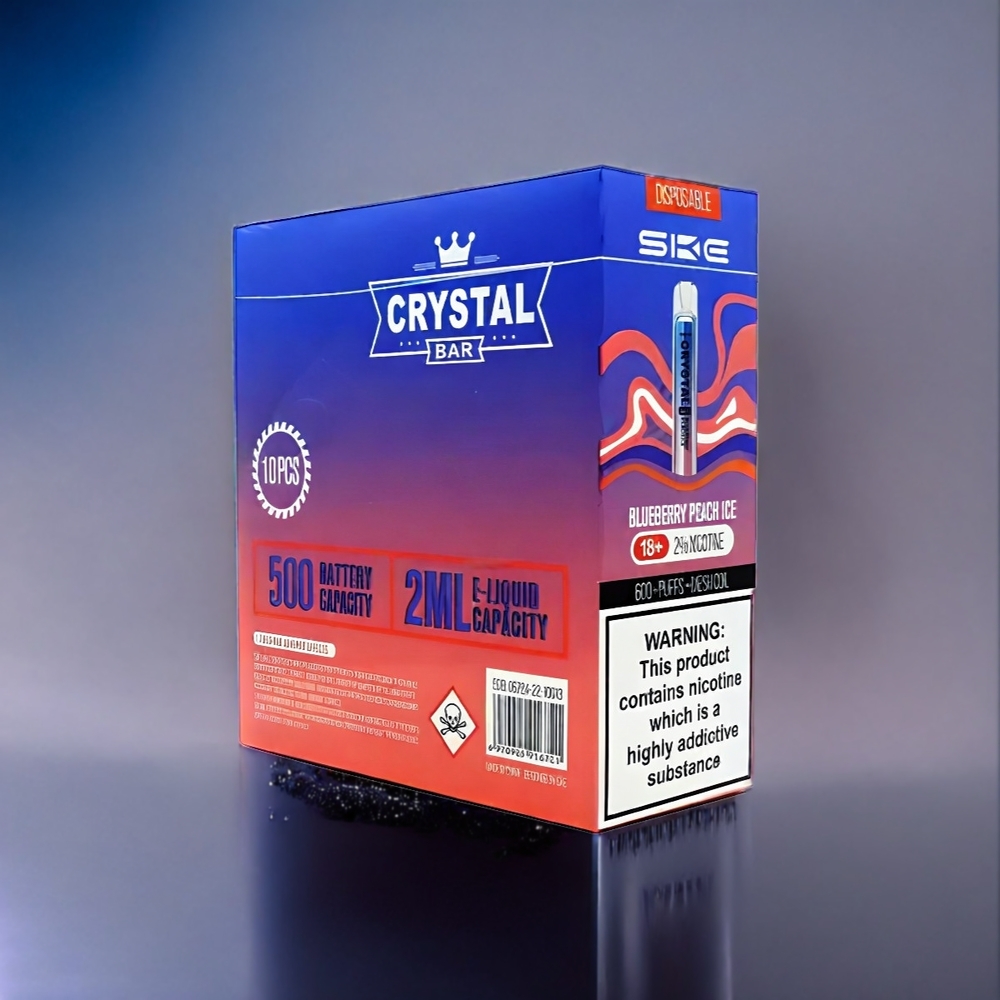 Suomi tukku SKE Crystal BAR 600 500mAh 600 Puffs Mesh Coil Mustikka-Persikka Jää