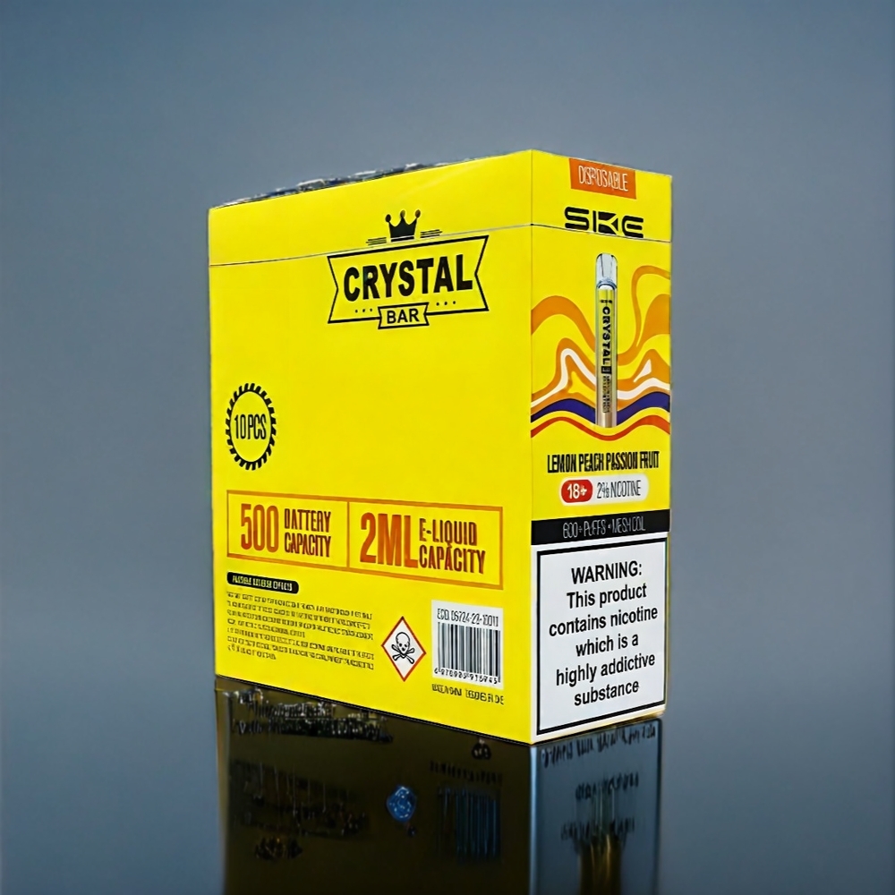 Suomi tukku SKE Crystal BAR 600 Mesh Coil 500mAh 600 Puffs 0%/2% Nikotiini Sitruuna Persikka Passiohedelmä
