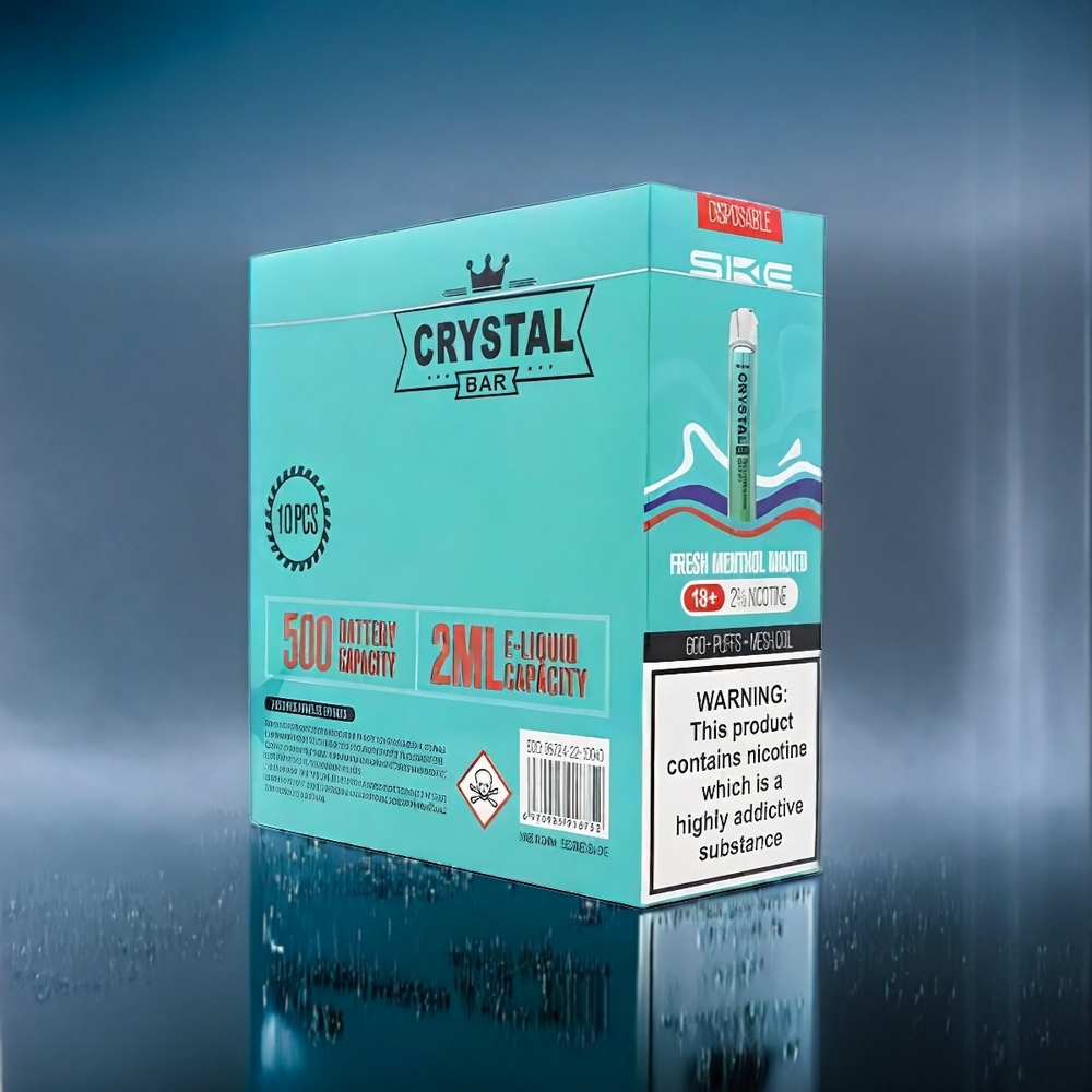 Suomi tukku SKE Crystal BAR 600 Vape 500mAh 600 Puffs 2.0ml Tuore Menthol Mojito