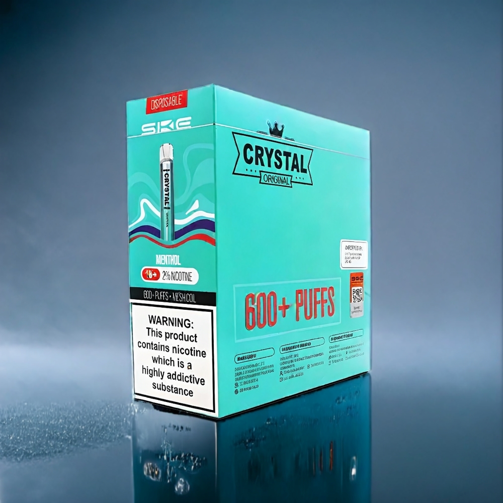 Suomi tukku SKE Crystal Bar 600 Vape Menthol 0% / 2% Nikotiini - 600 Puffs - 500mAh Akku - 2.0ml Nesteystila - Mesh Coil