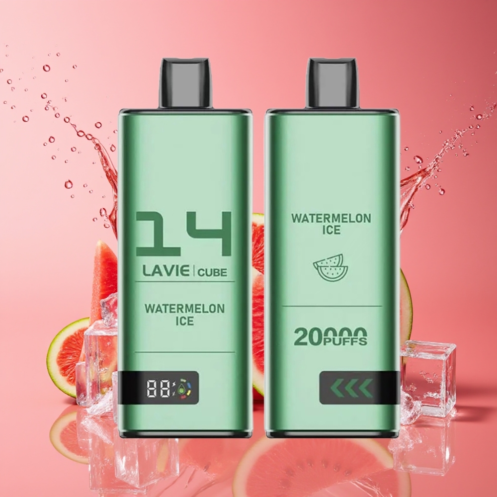 Suomi tukku Lavie Cube 20000 Puffs Disposable Vape 28ML 5% Salt Nicotine Type-C Vesimeloni-Jää