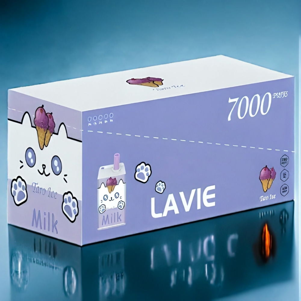 Suomi tukku LAVIE Milk 7000 Puffs 16ML Taro Ice 2%/5% Nikotiinia Type-C Charging