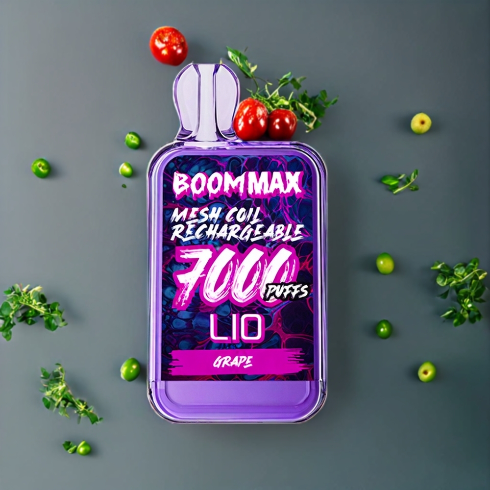 Suomi tukku LIO BOOM MAX 7000 Puffs Disposable Vape 15ml 50mg Viinirypäle (Grape)